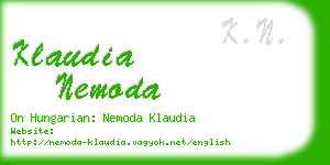 klaudia nemoda business card